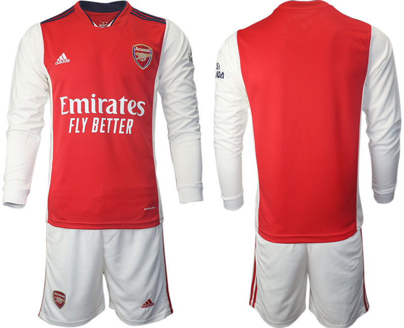 Men 2021-2022 Club Arsenal home red Long Sleeve blank Soccer Jersey->borussia dortmund jersey->Soccer Club Jersey